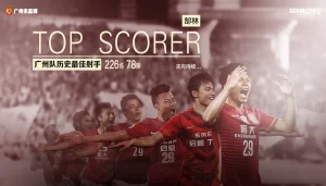 恭喜郜林成为广州队历史射手王